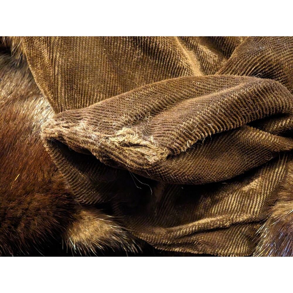Vintage Mink Coat Balenciaga Full Length Long Brown Women's Size Large - Picture 13 of 15